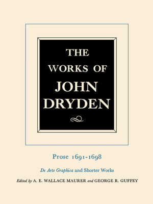 cover image of The Works of John Dryden, Volume XX